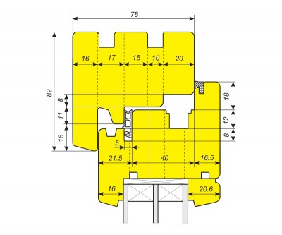 Фрезы для изготовления оконного блока WE16 сечением 78 х 82 мм (фурнитура 12/18-9)